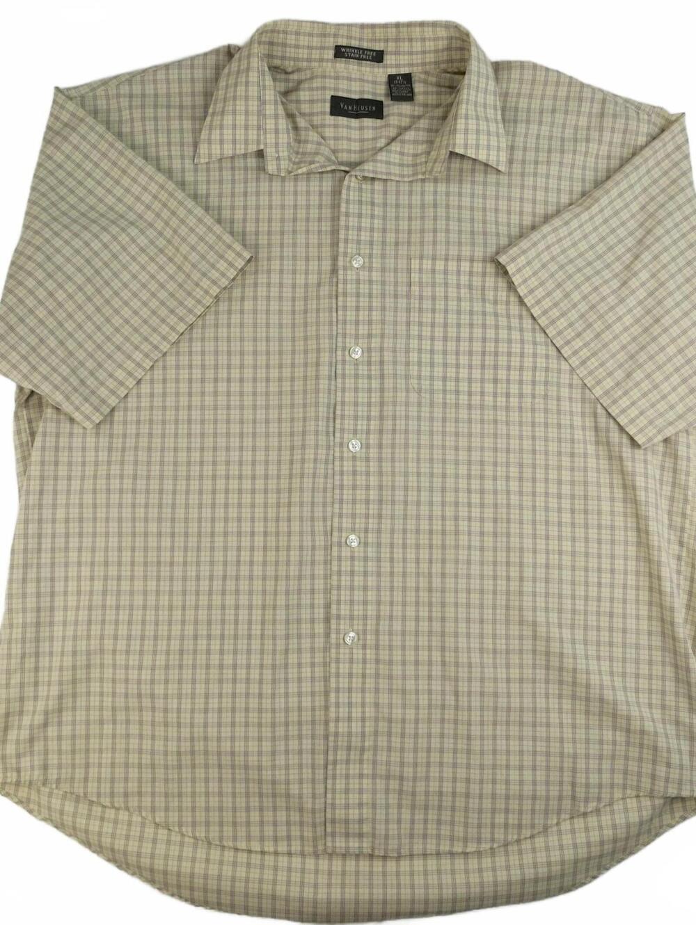 Van Heusen Mens XL Wrinkle Free Stain Free Button-Up Shirt